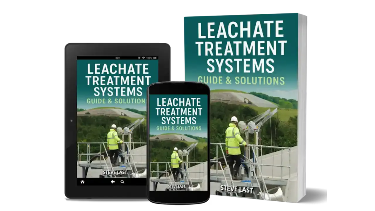 Our leachate systems ebook displayed in 3D on multiple deices