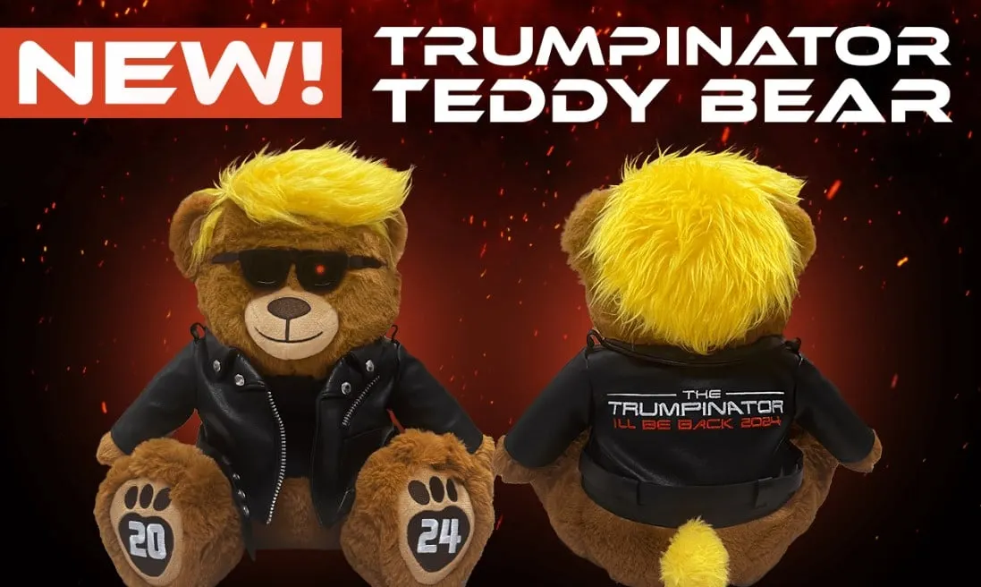 Trumpinator teddy bear front and back