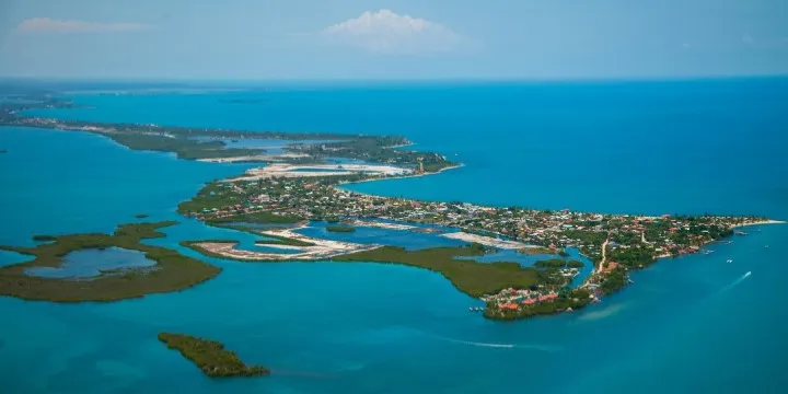 Belize Placencia Peninsula aerial photo