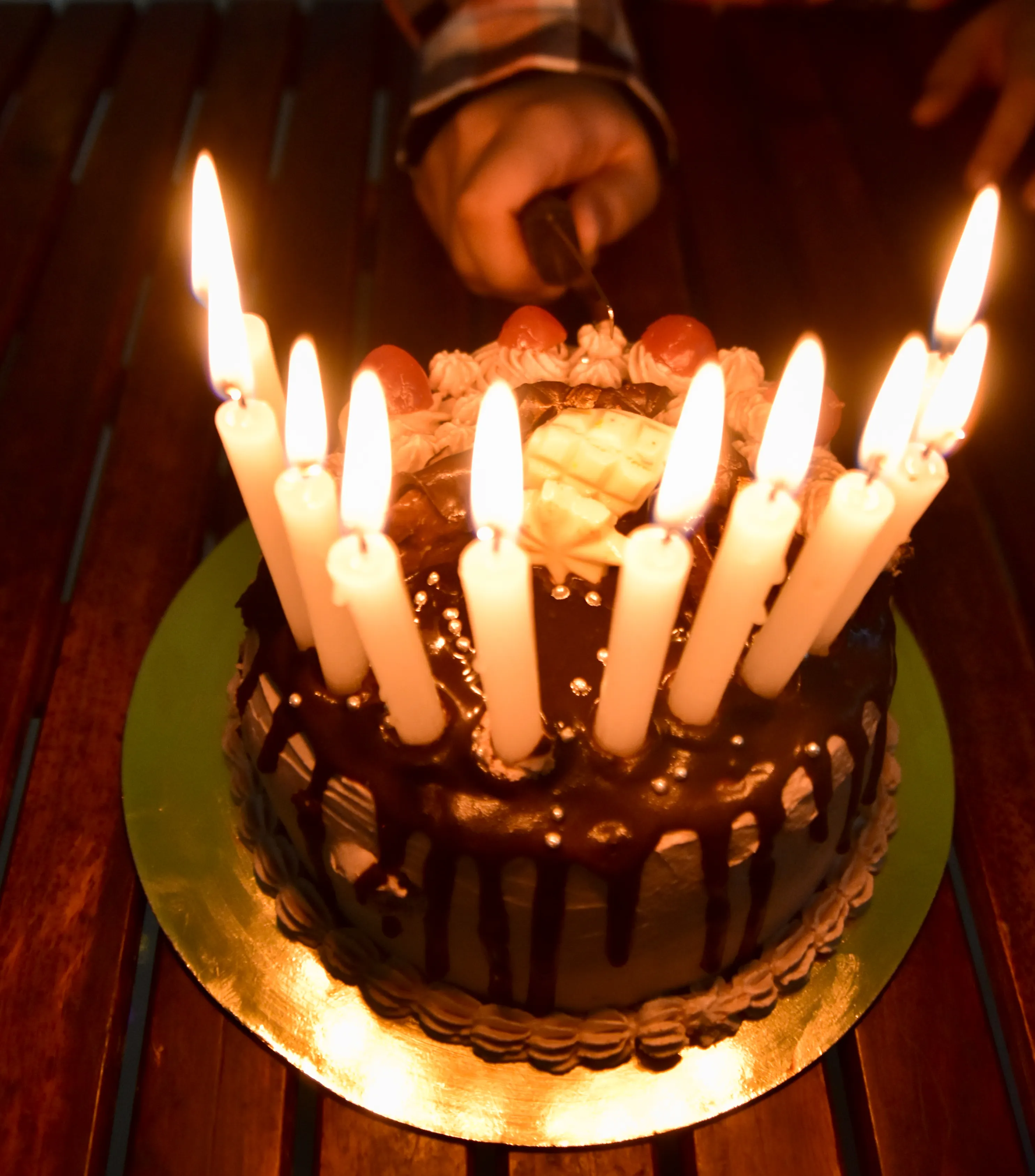 cutting the Birthday cake.