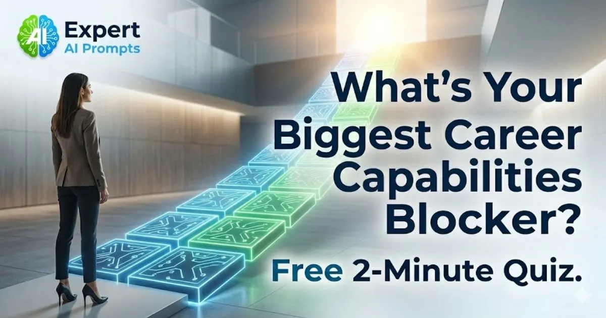 Professional looking at an illuminated pathway with text asking What's Your Biggest Career Transition Blocker?