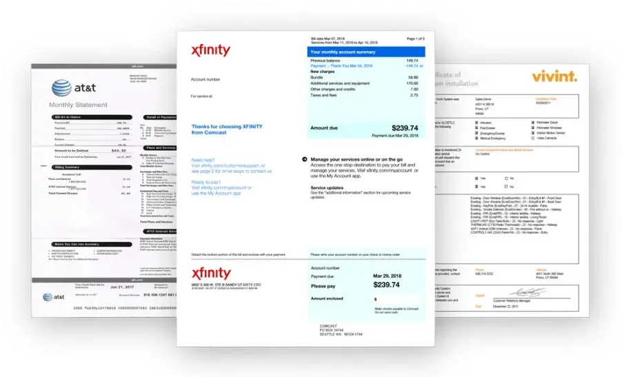 Trebor Business - Utility Bill Examples