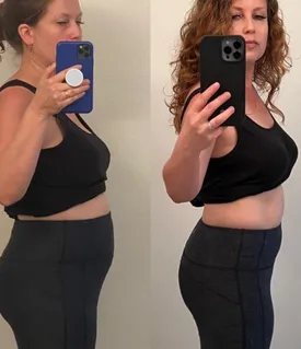 Woman's body before and after MetaPWR