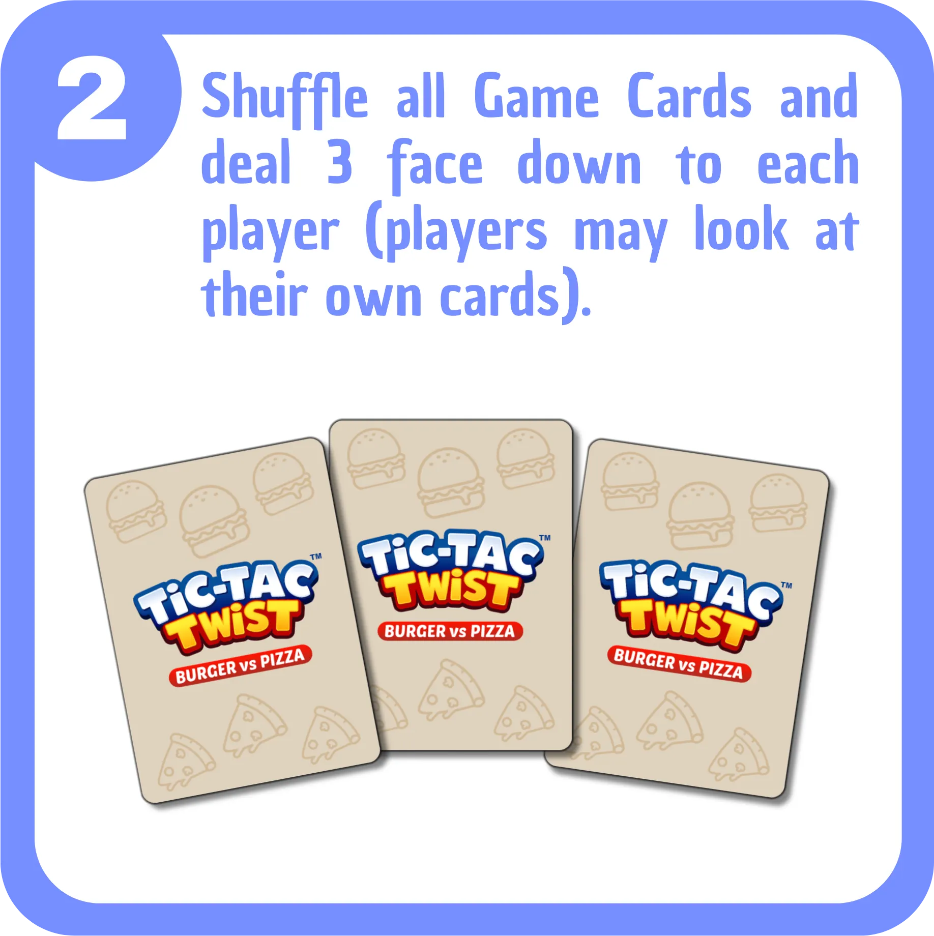 TIC-TAC TWIST - Burger Vs Pizza -Family Card Game