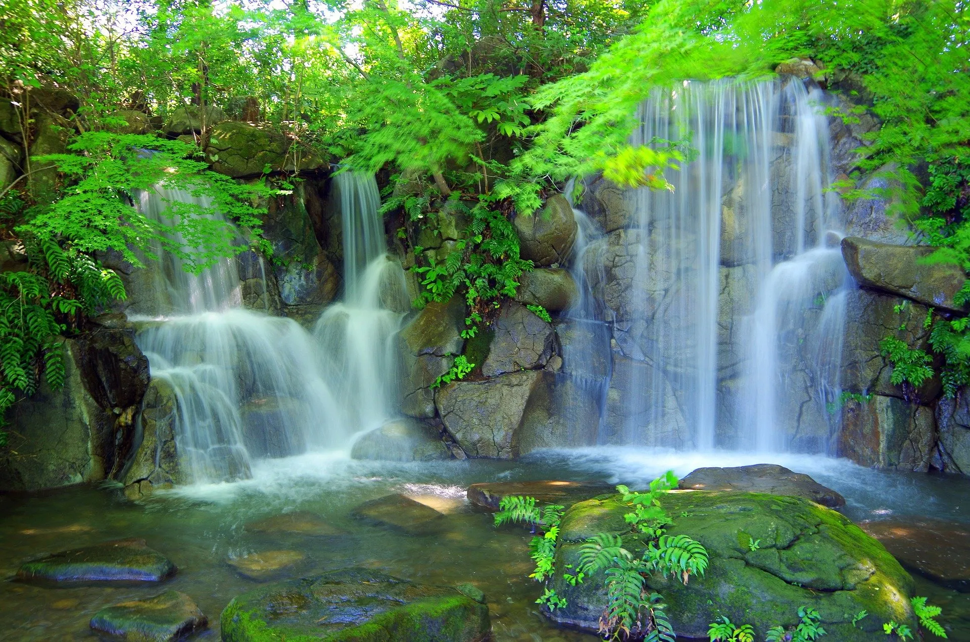 Sourcing water from a natural waterfall