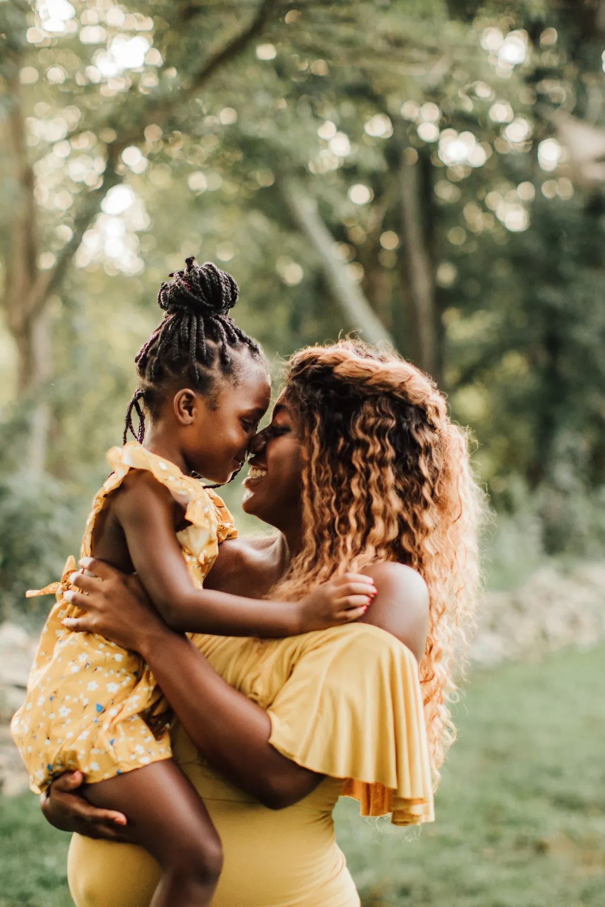 single african american woman with toddler