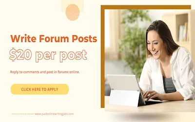 work from home writing forum posts