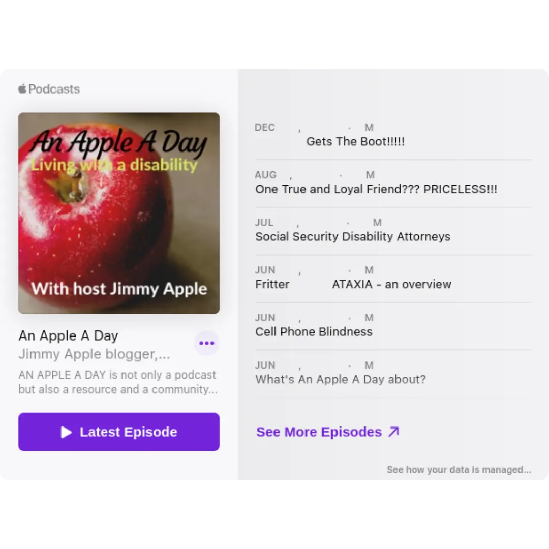 An Apple a Day Podcast - Living with a disability