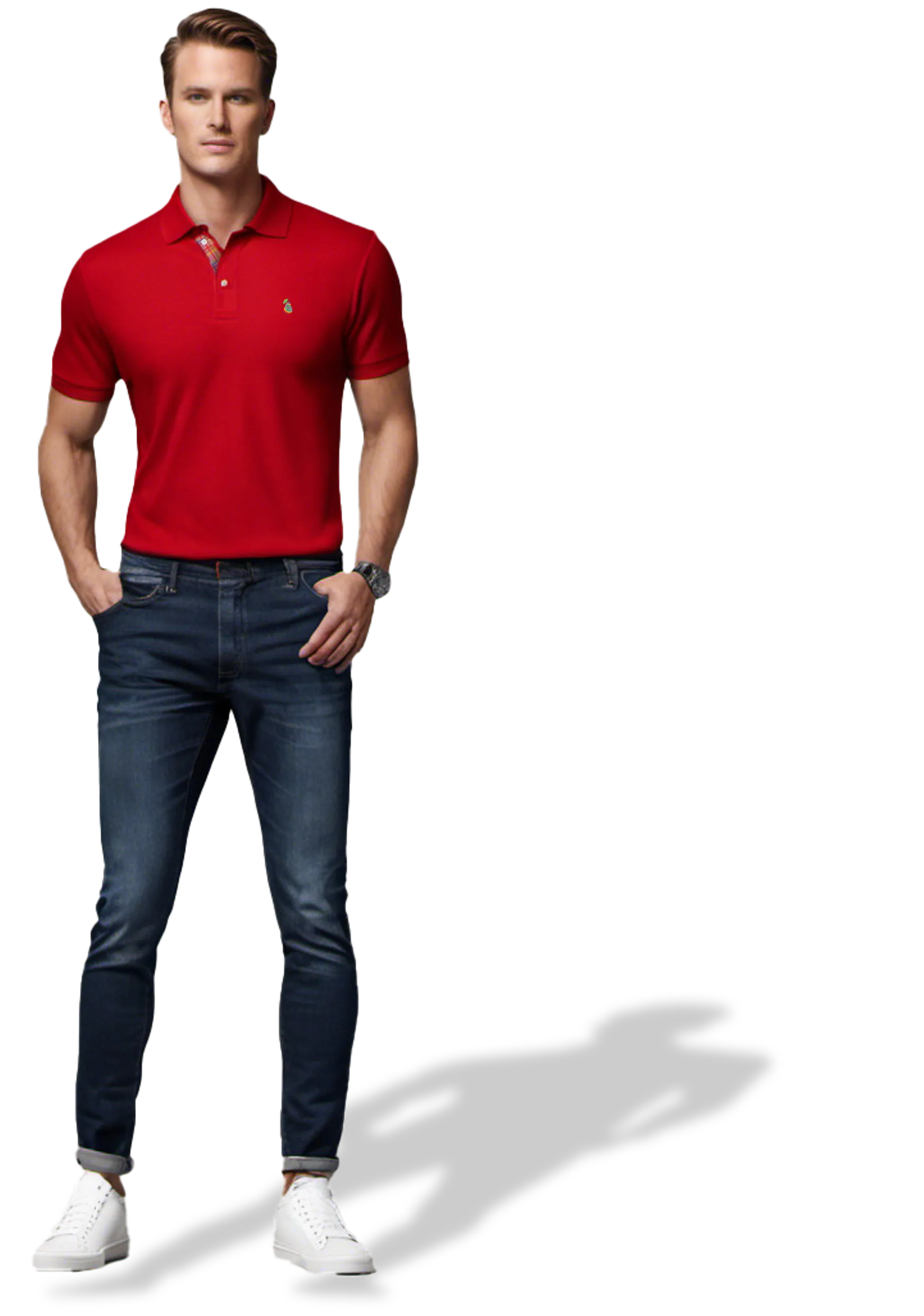 Tom Pearman Coral Red Polo shirt