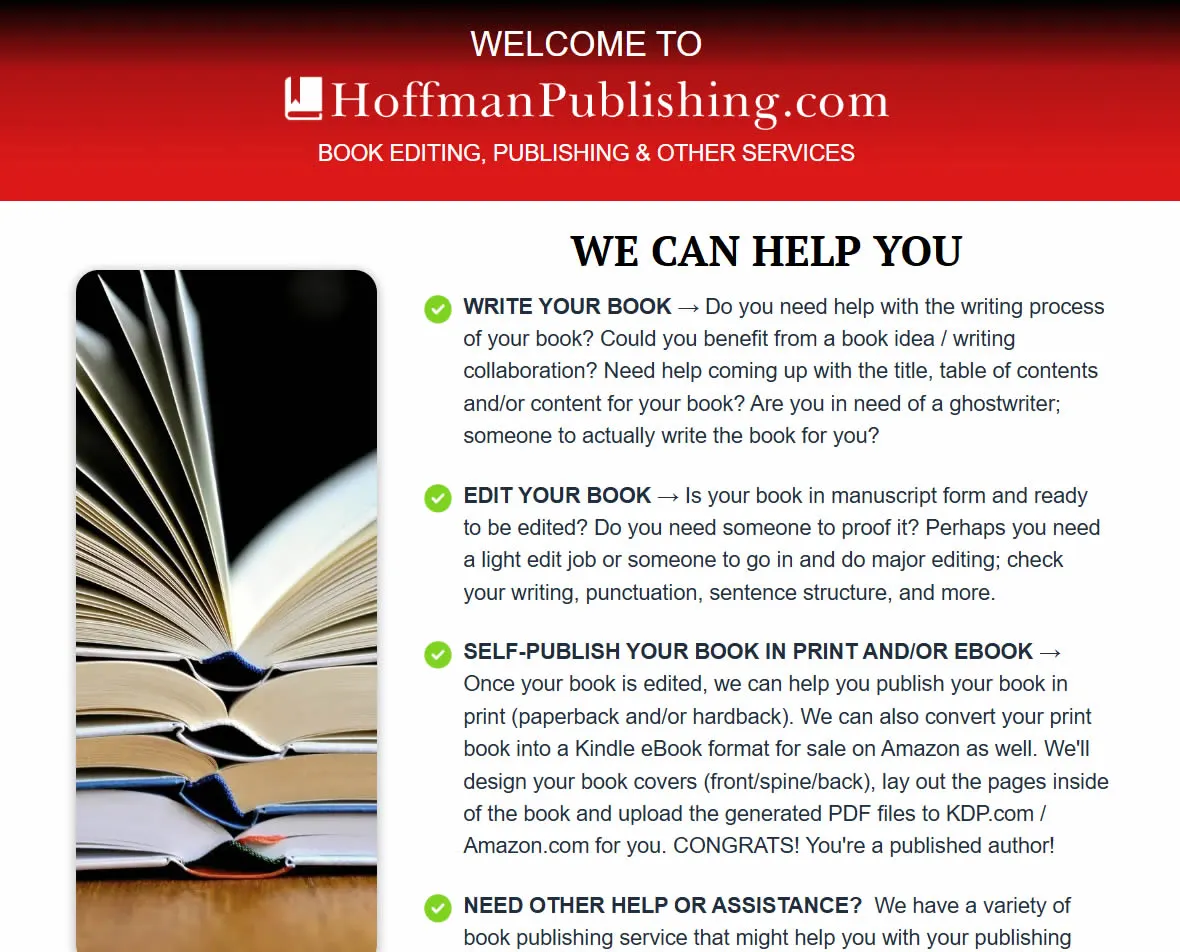 HoffmanPublishing.com Book Publishing Services