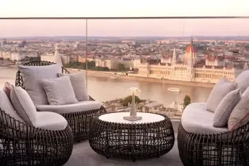 Hilton Budapest Executive lounge Balcony River & Palace Views
