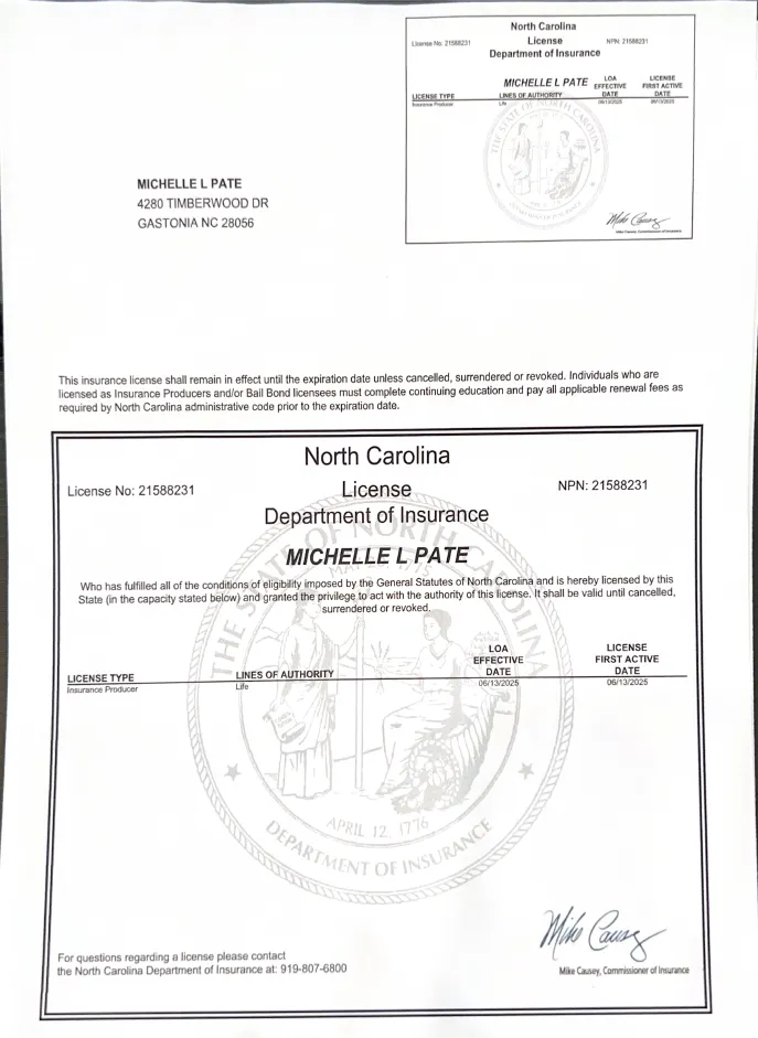 North Carolina Life Insurance License