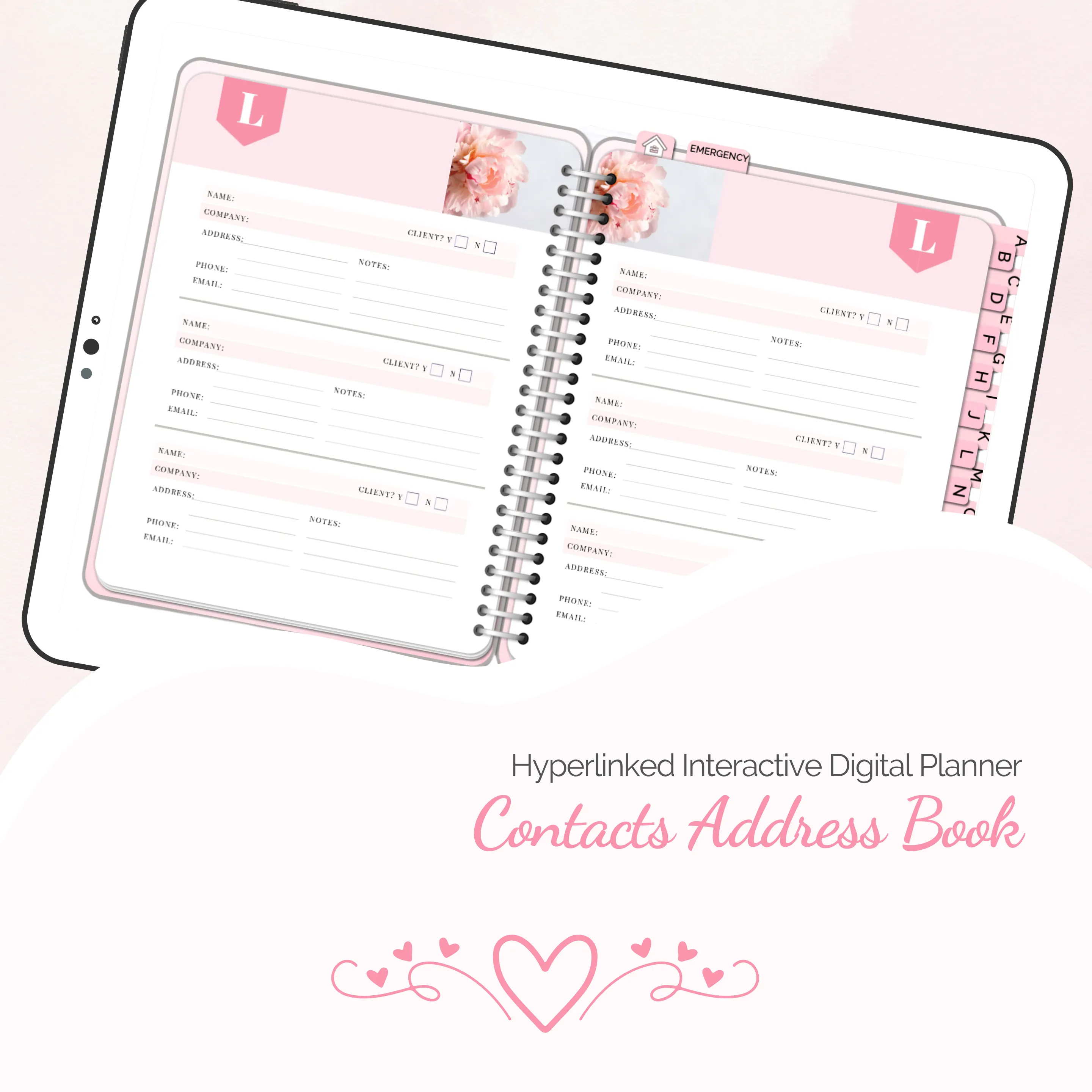 Digital Contacts Book Mockup