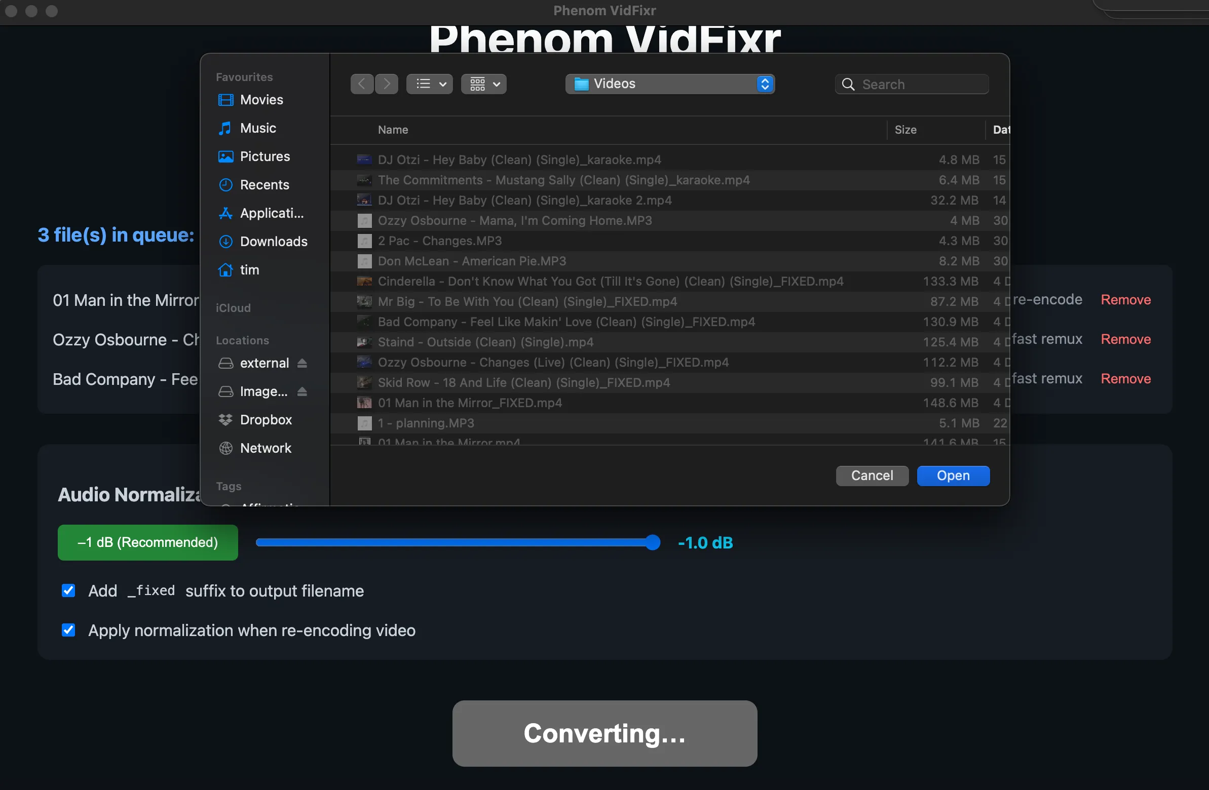 phenom vidfixr - output folder selection