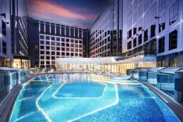 Regala Skycity Hotel Lantau Exterior Pool Night