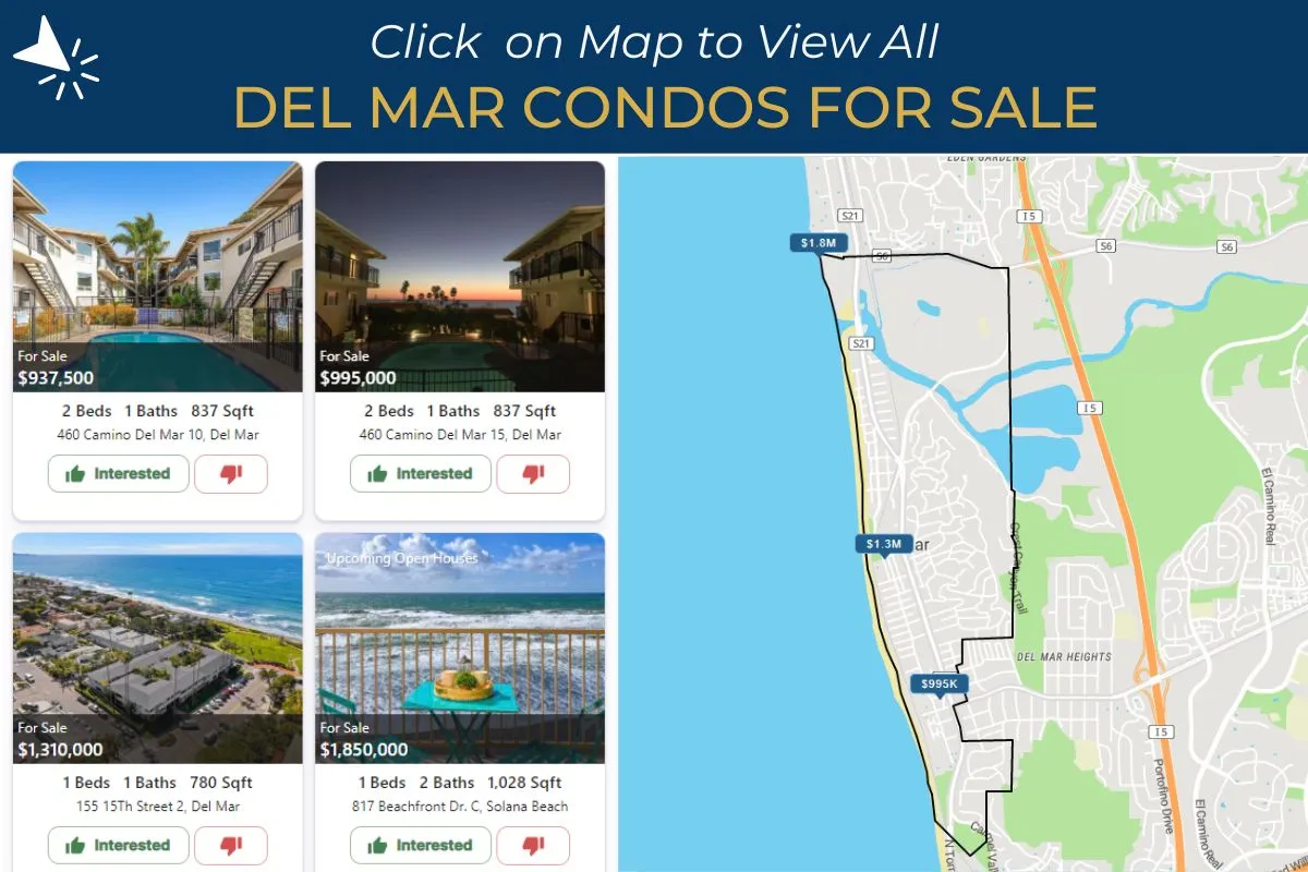 View Del Mar condos and townhomes for sale.