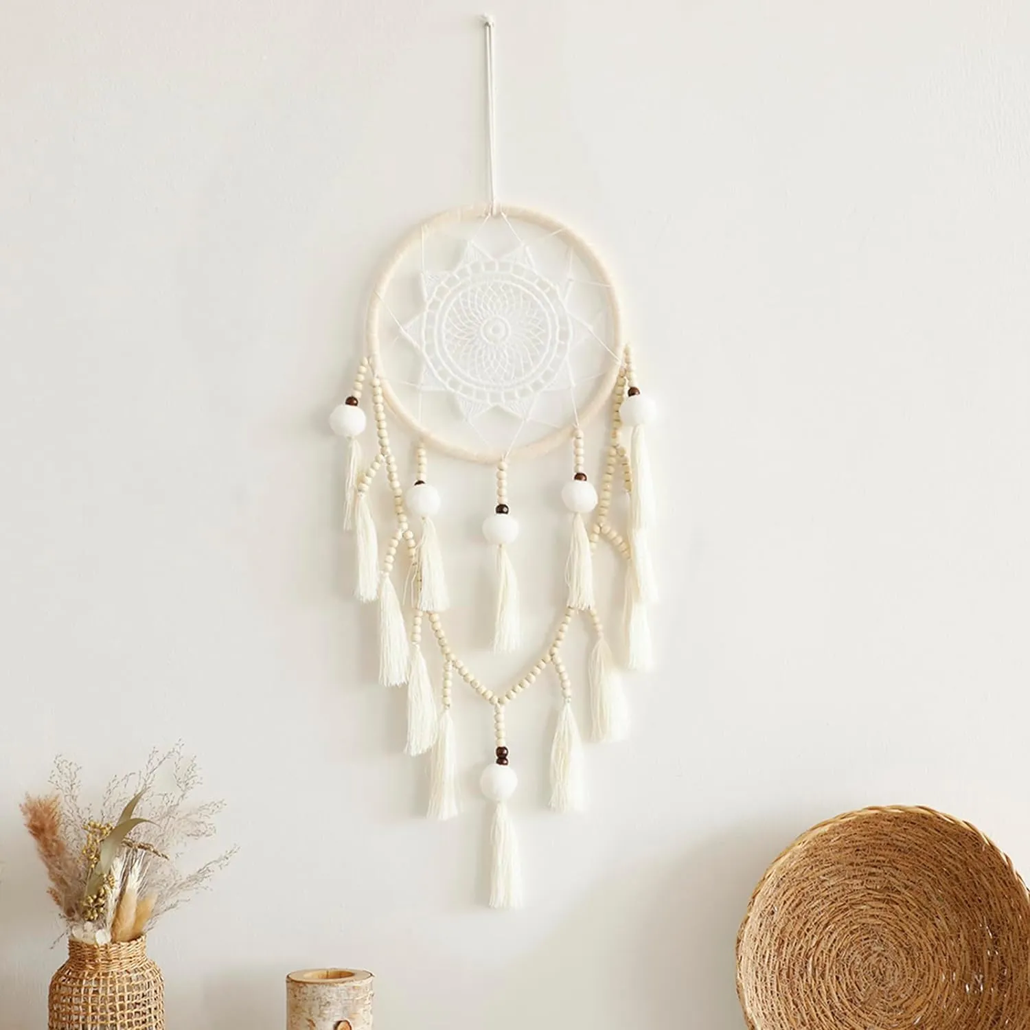 Cute natural white dream catcher