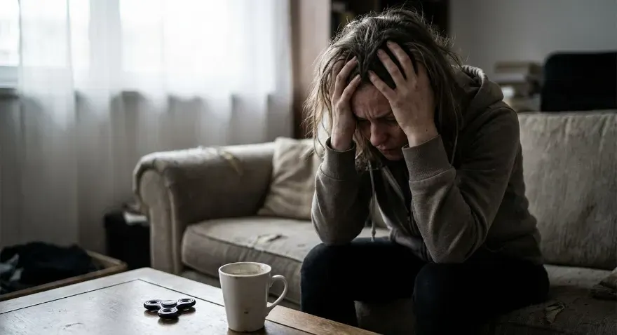 Person experiencing anxiety symptoms