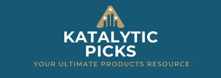 Katalytic Picks stacked Logo with blue background