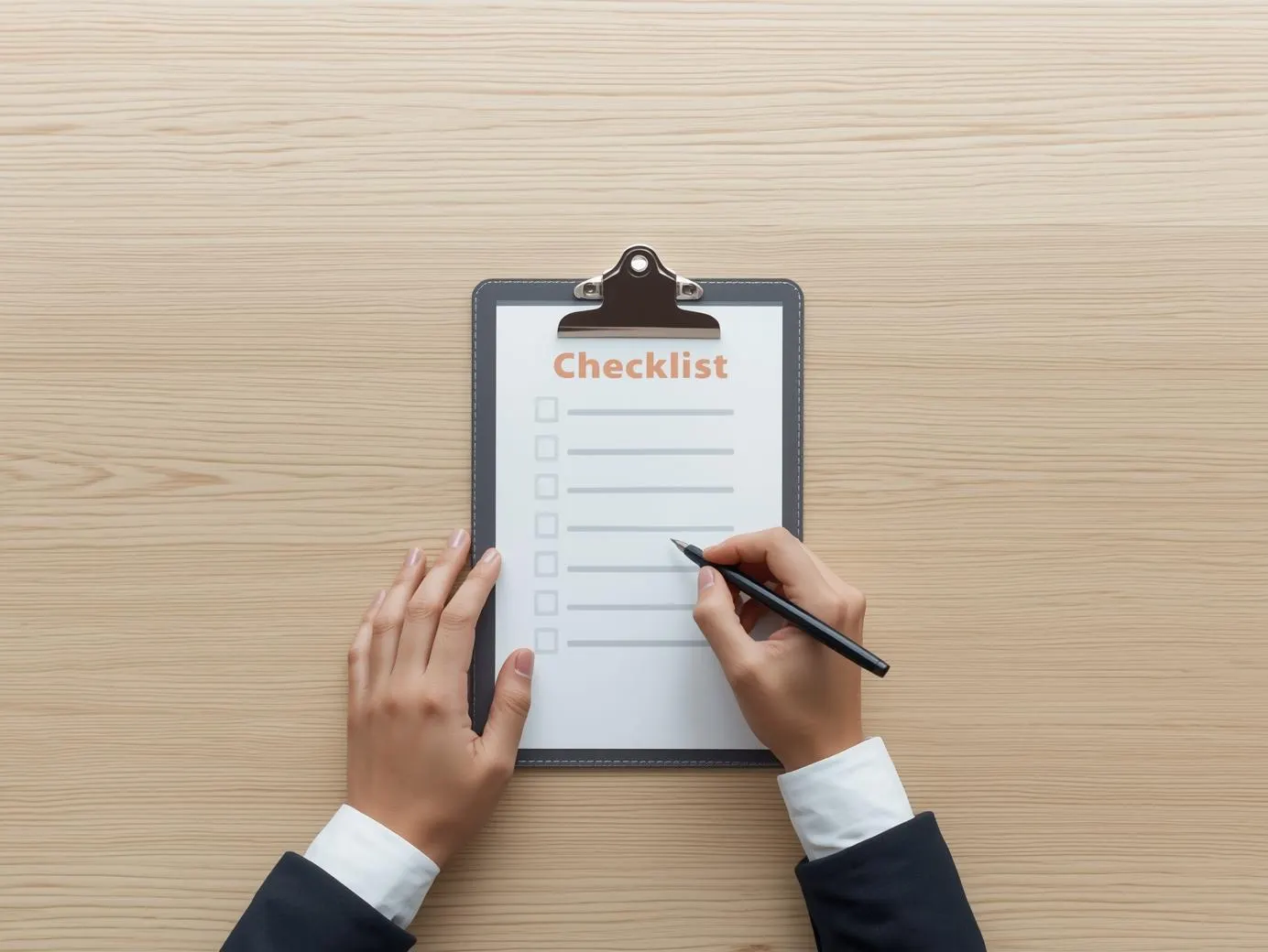 A small business owner using a strategic checklist to plan their AI implementation and find the right AI solutions for their business.