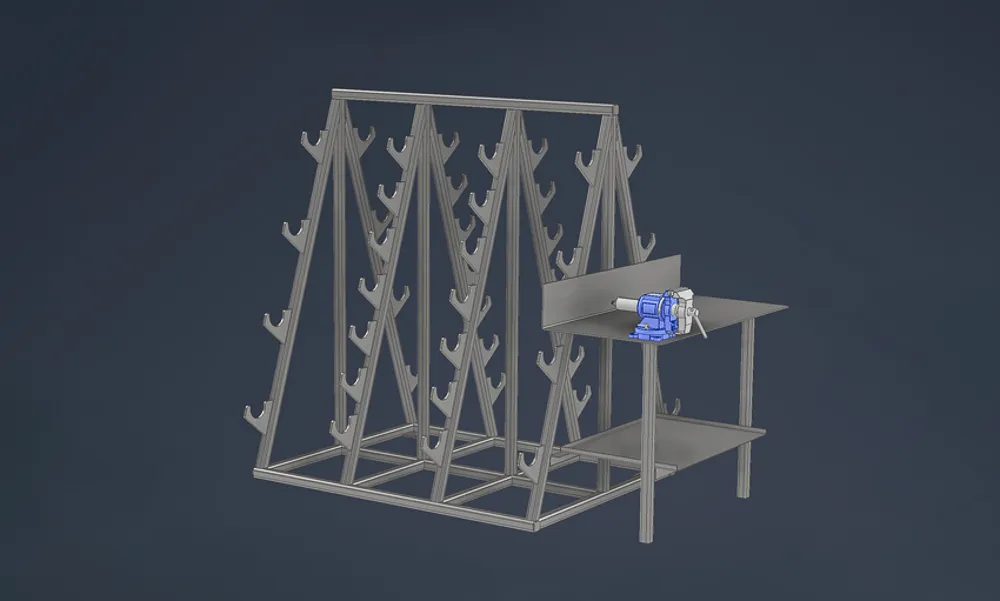 metal rack rendering