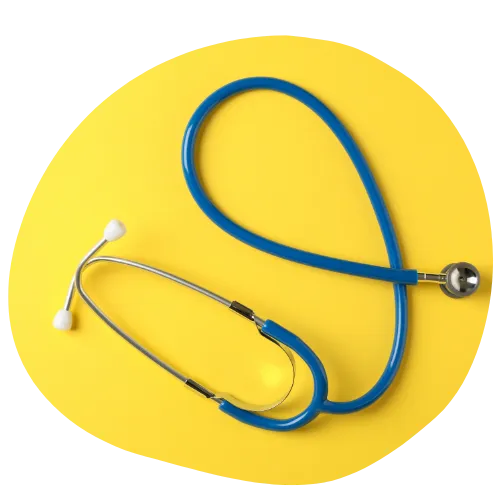 Stethoscope on yellow; Gaval Community Services