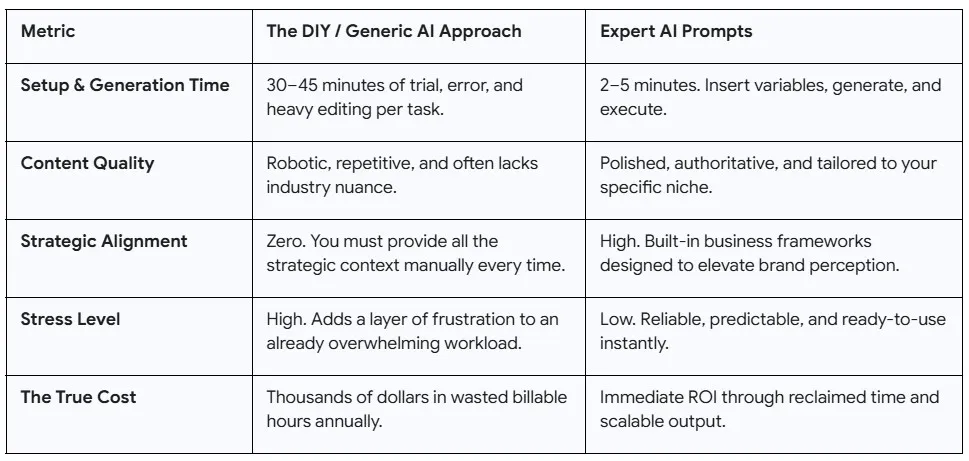 The Expert AI Prompts Comparison Chart