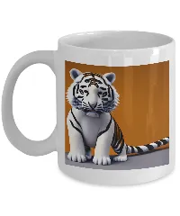 white tiger coffee mug yellow