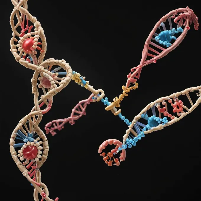 Graphic showing the molecular structure of genes