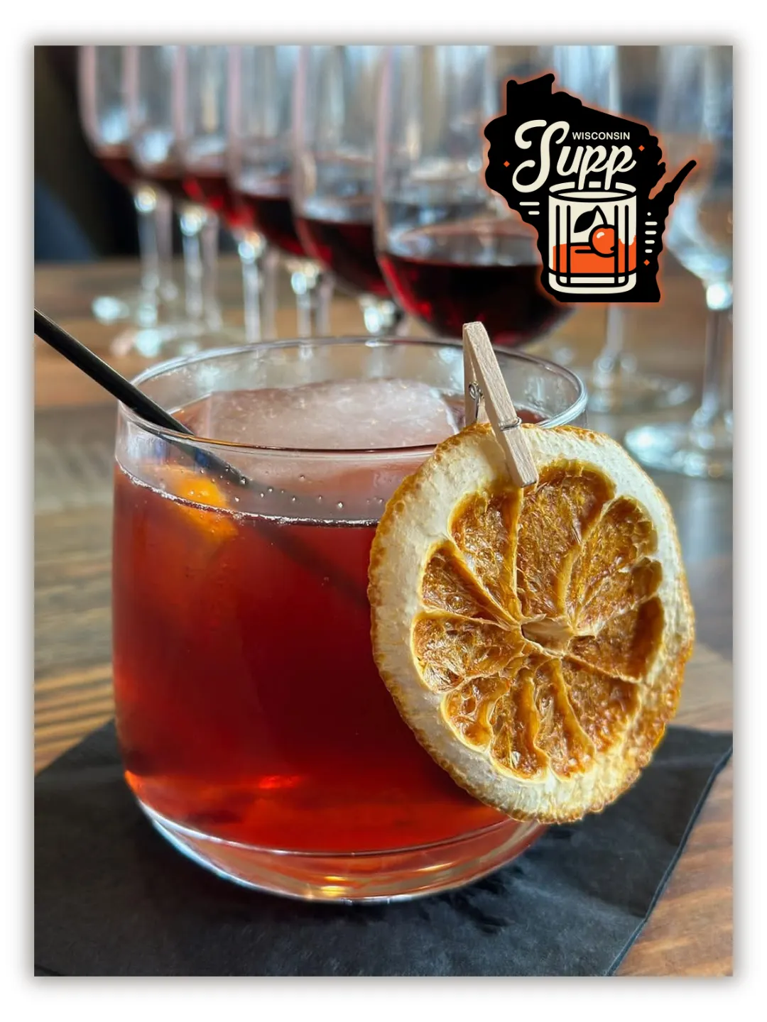 brandy old fashioned with orange slice