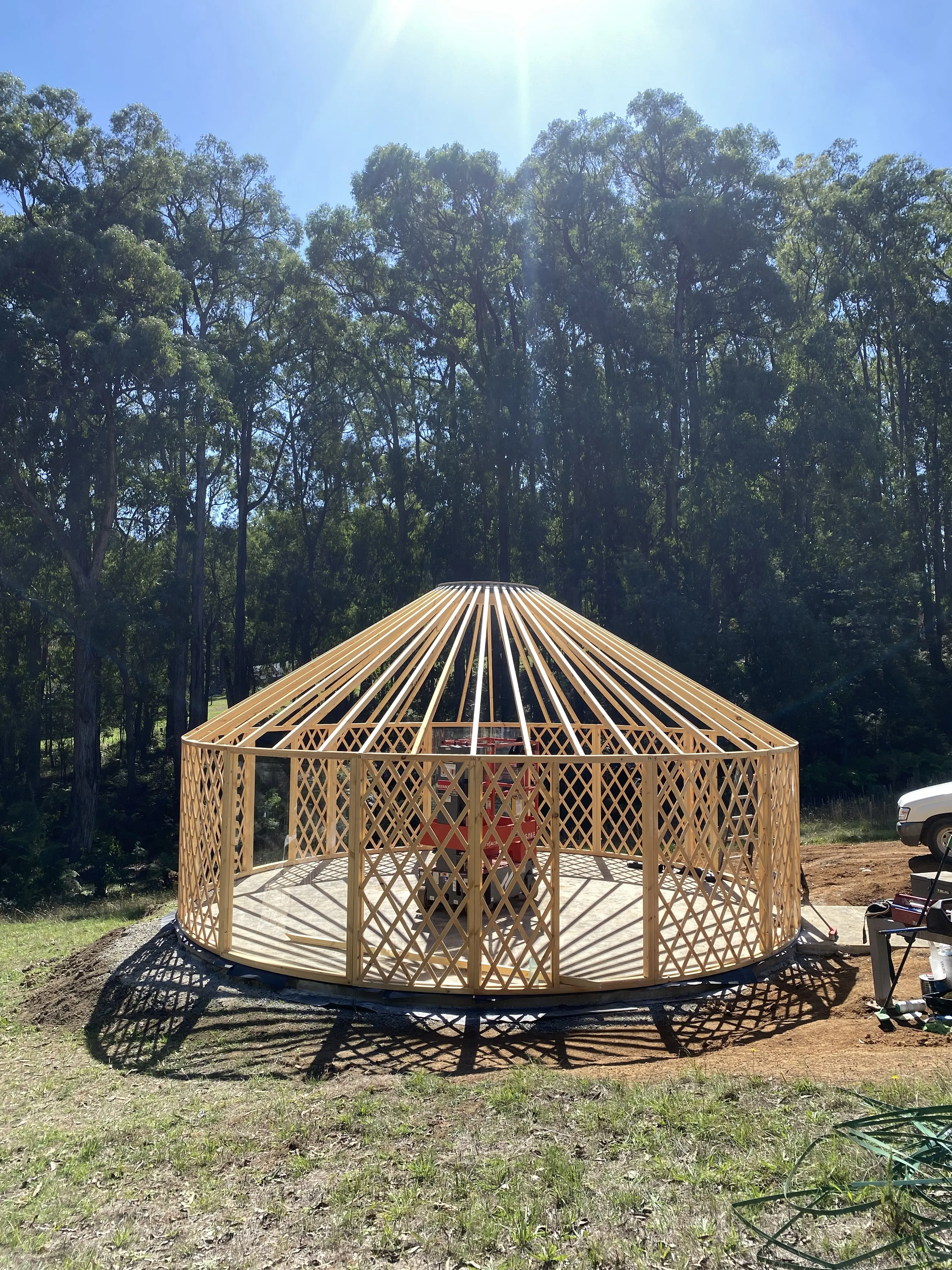 the yurt taking shape