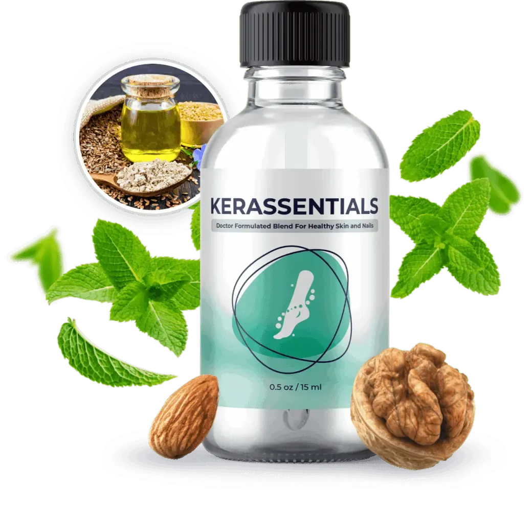 Kerassentials nail and skin support oil bottle