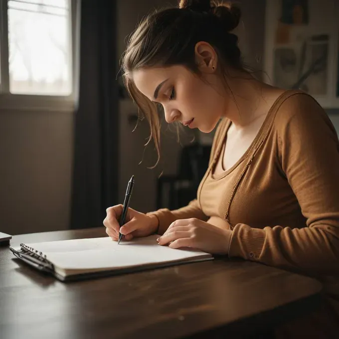 pregnant woman writing