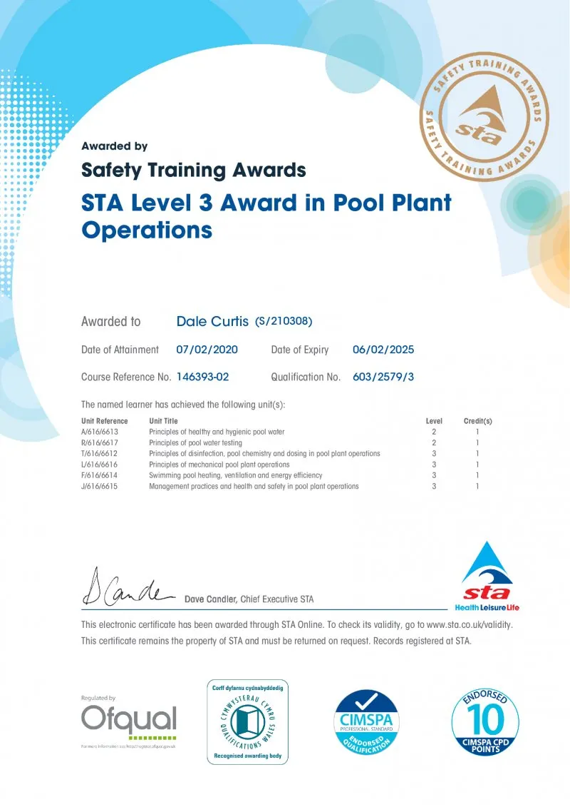 STA Pool and Spa Plant Operations Certification