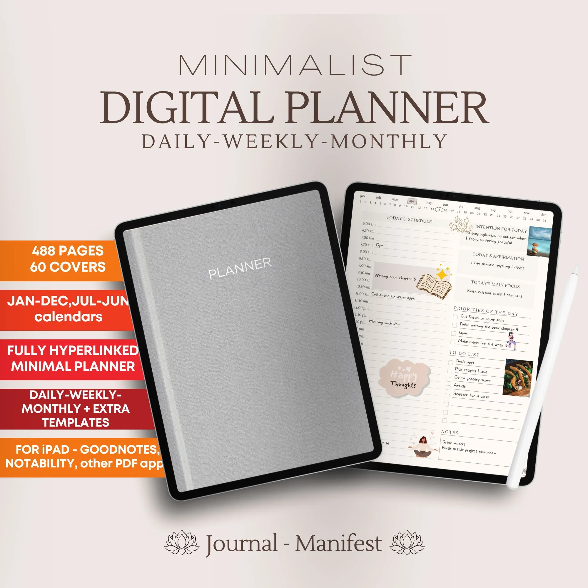 digital planner journal shadow work self care gratitude journal good notes