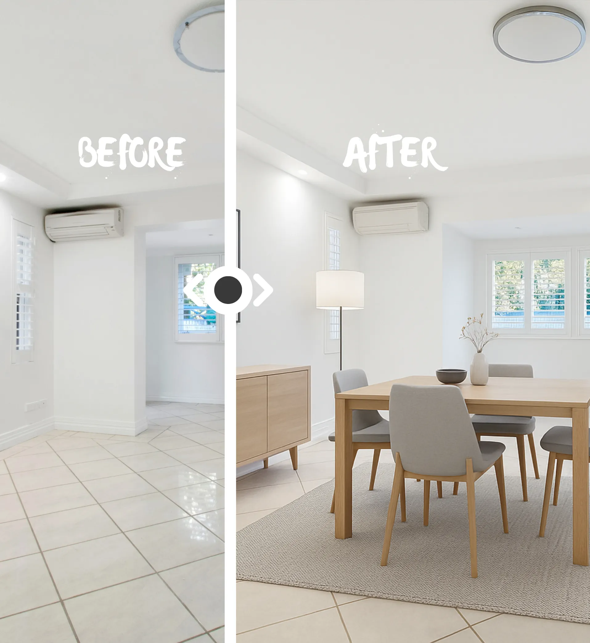 Furnished - Scandinavian style living room