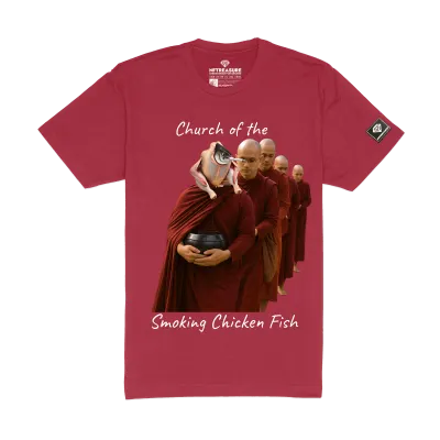  Smoking Chicken Fish Monks T-shirt