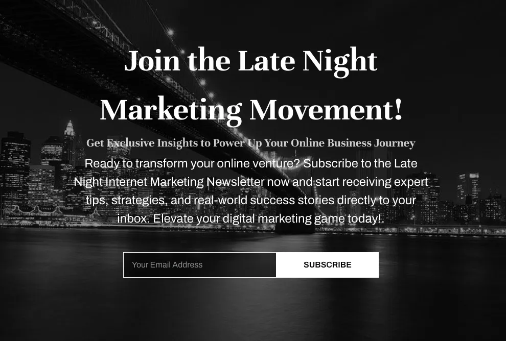 Late Night Internet Marketing Newsletter