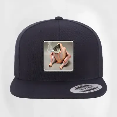 Smoking Chicken Fish flat patch hat