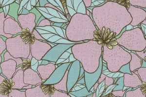 pink and aqua turquoise collage floral pattern